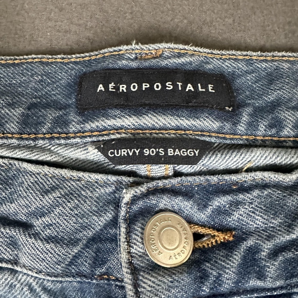 Aeropostale Curvy 90s Baggy Jeans Womens 18 Blue Light Wash High Rise Relaxed - Picture 6 of 15